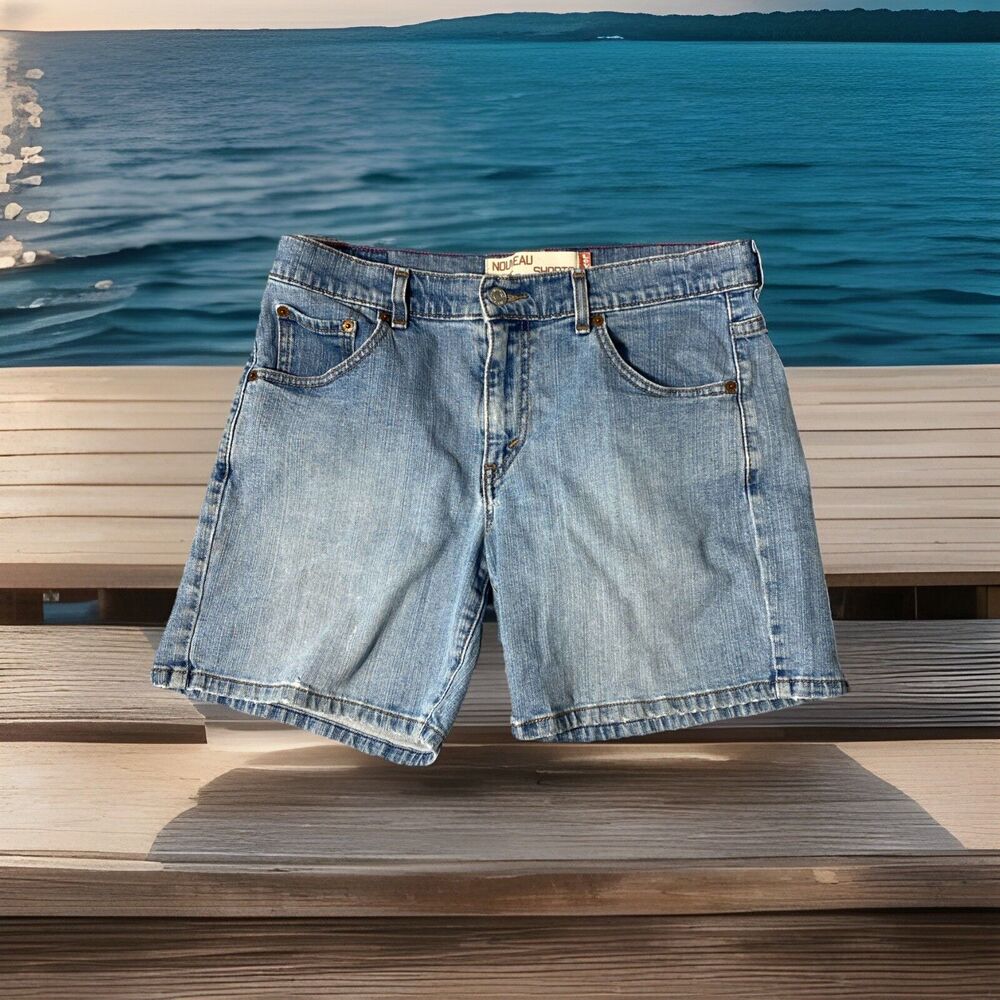 Levis 515 Nouveau Jeans Shorts Size 12 Light Blue Wash Denim Y2K